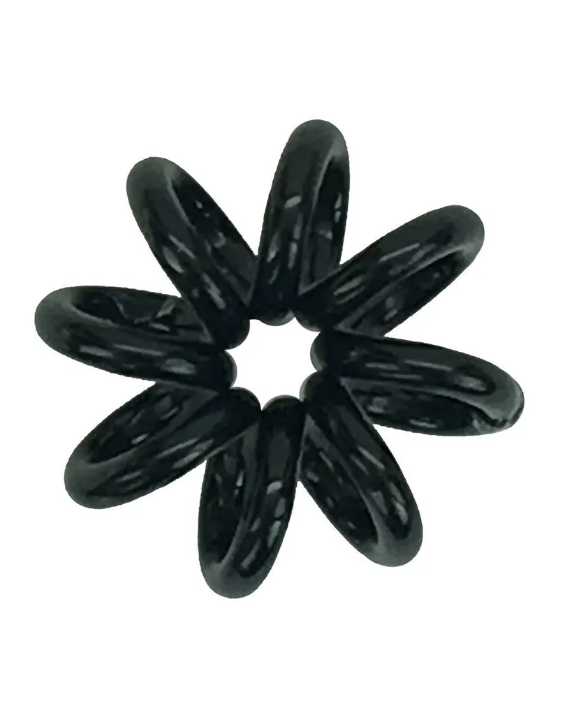 Kitsch Mini Spiral Hair Ties 8 Pack - Black