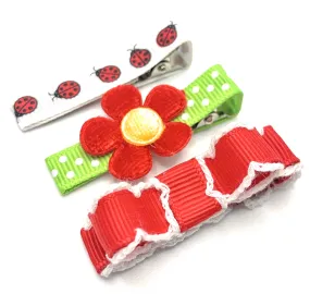 Ladybug Hair Clip Assortment Set