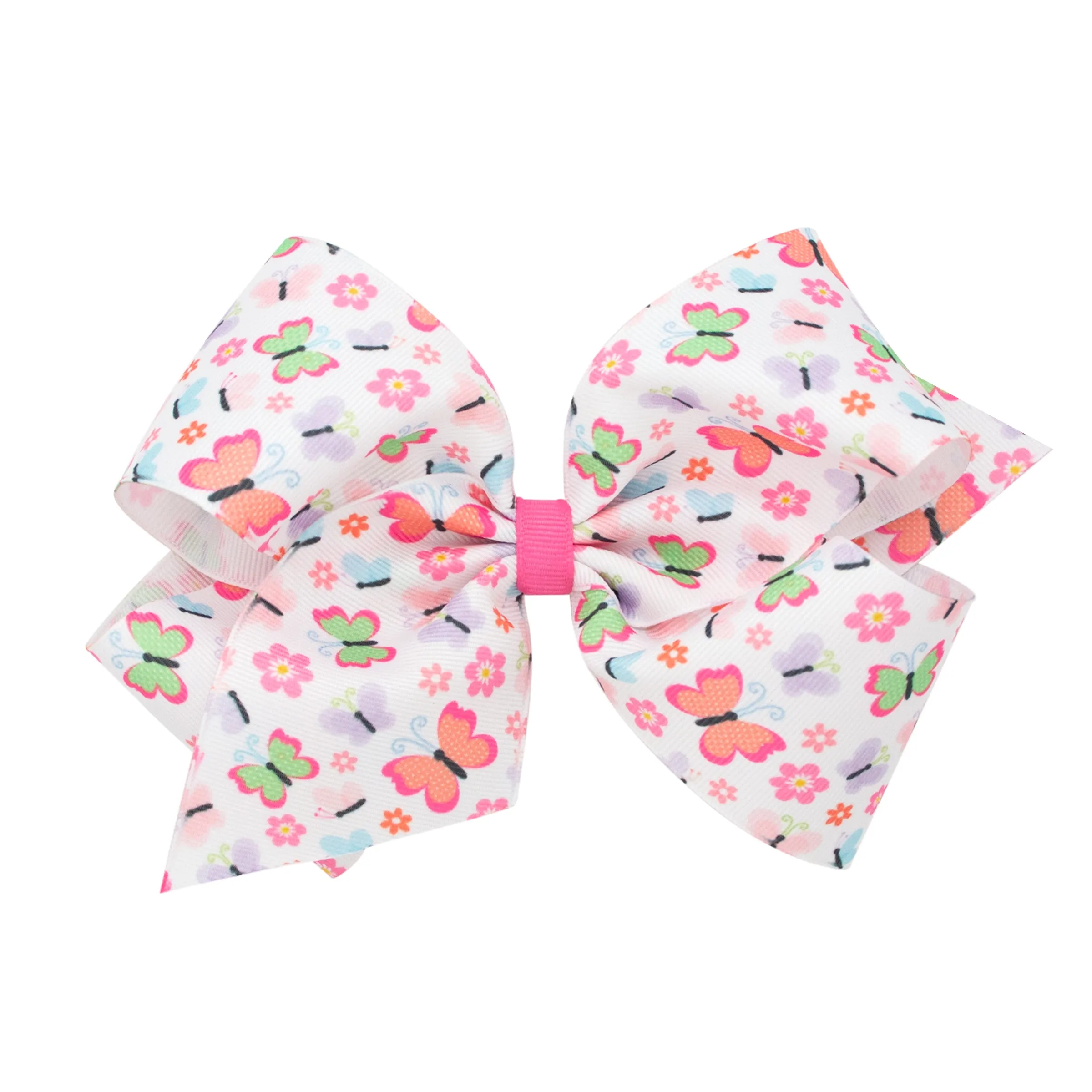 Large Butterfly Print Hair Bow on Clippie