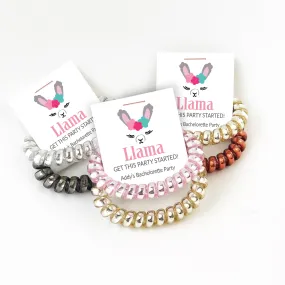 Llama Bachelorette Party Favors, Spiral Hair Ties