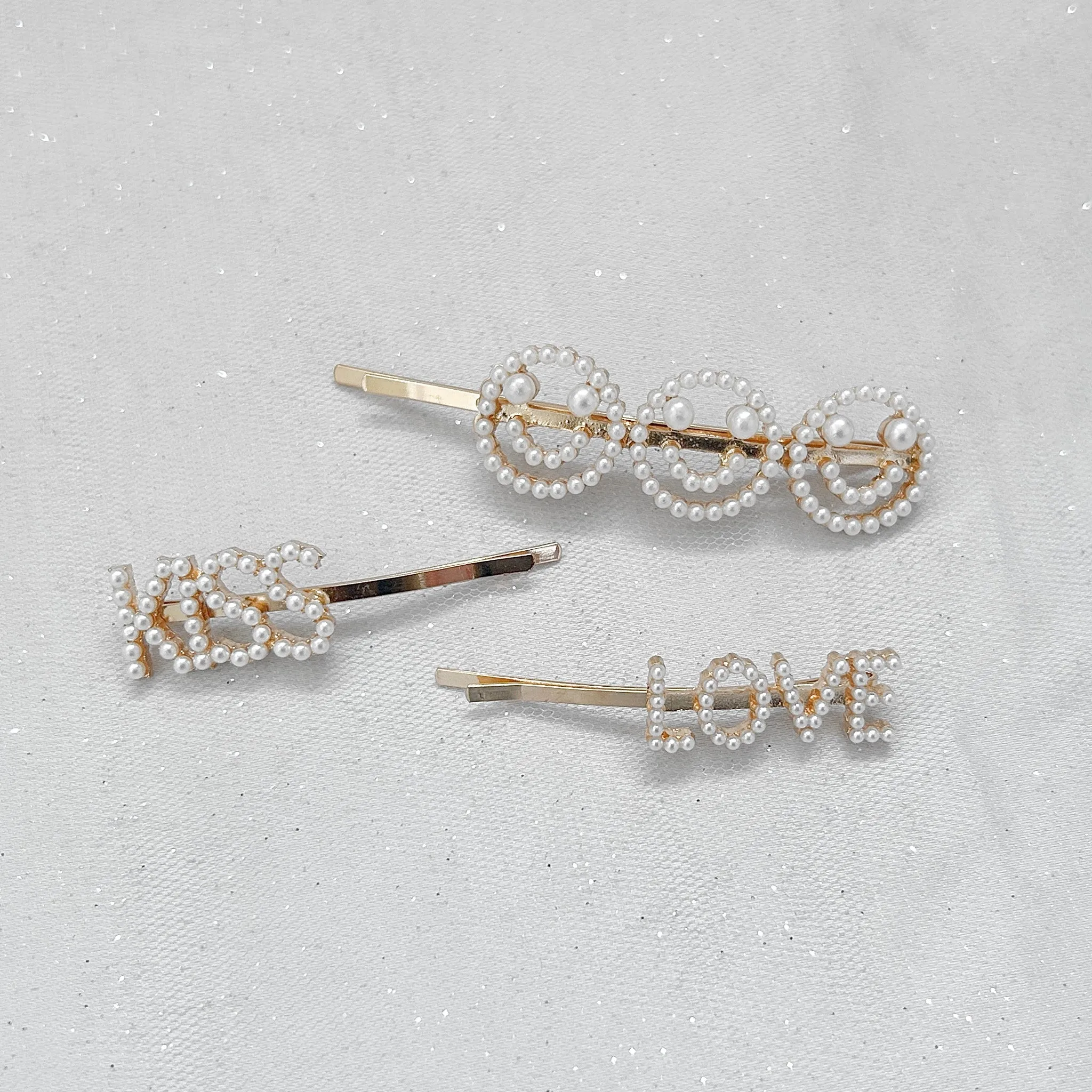 Love Hair Clip Pearl Set of 3