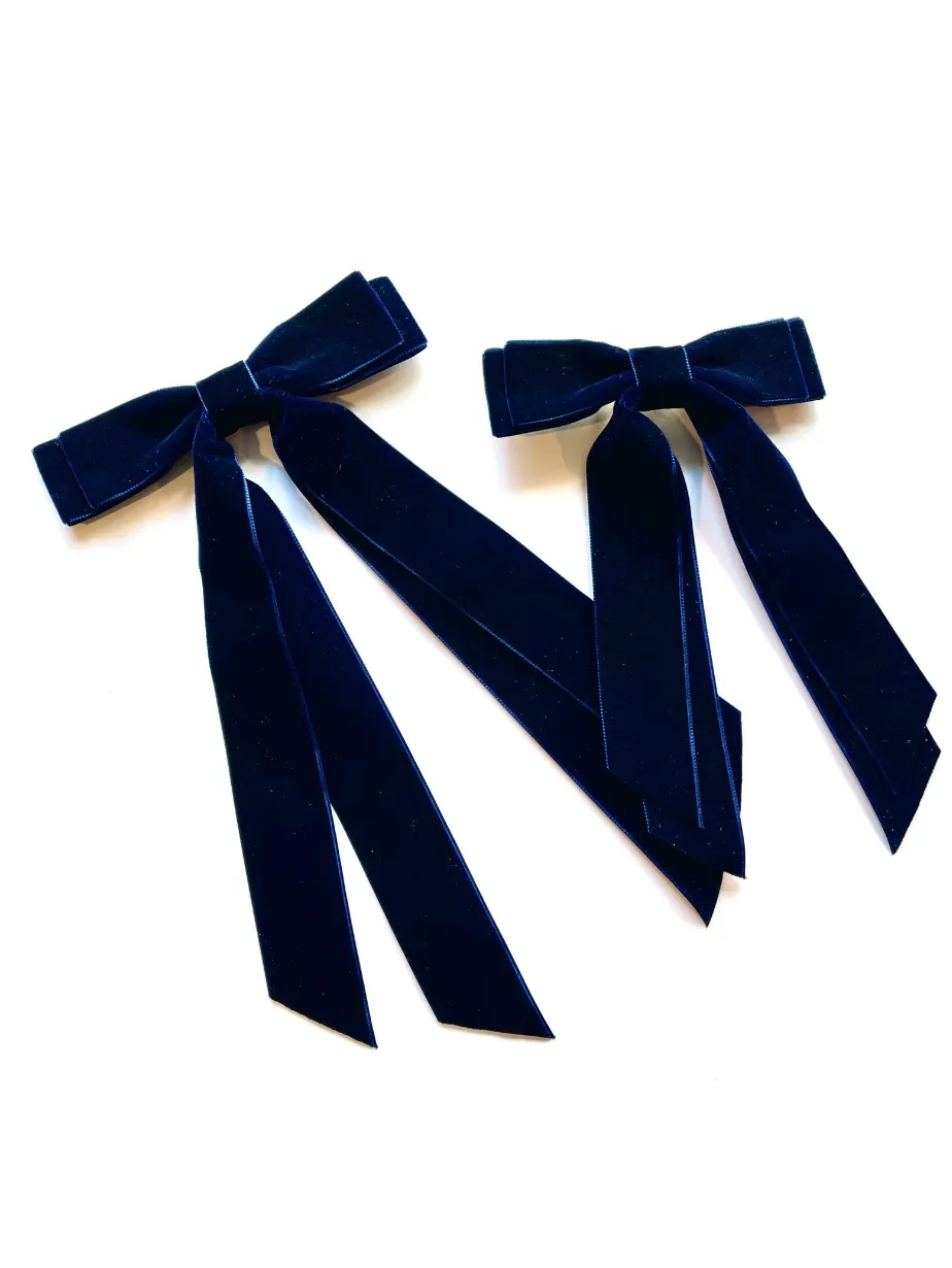 Luxe Oversize Velvet Long Bow | Upscale Bows for Women | Large Bow with Long Tails | Made to Order