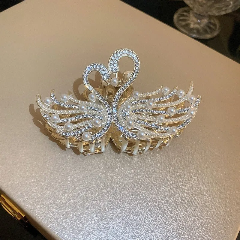 Luxury Rhinestones and Pearls Elegant Hair Claw Clip Collection