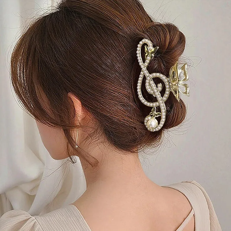 Luxury Rhinestones and Pearls Elegant Hair Claw Clip Collection