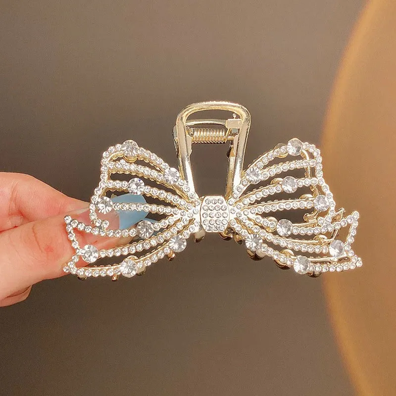 Luxury Rhinestones and Pearls Elegant Hair Claw Clip Collection