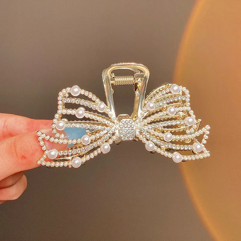 Luxury Rhinestones and Pearls Elegant Hair Claw Clip Collection