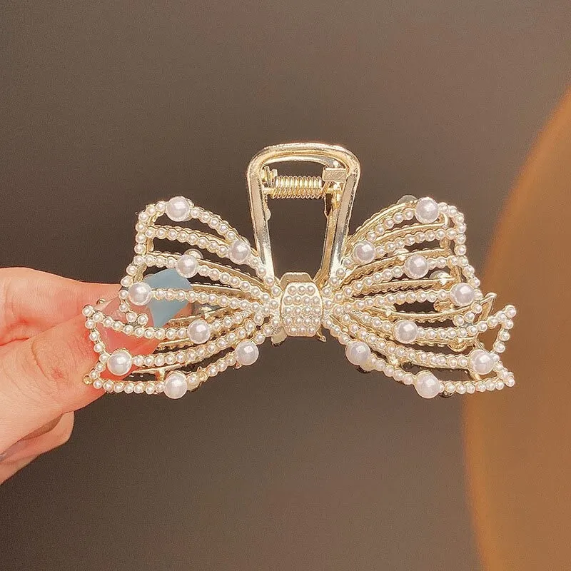 Luxury Rhinestones and Pearls Elegant Hair Claw Clip Collection