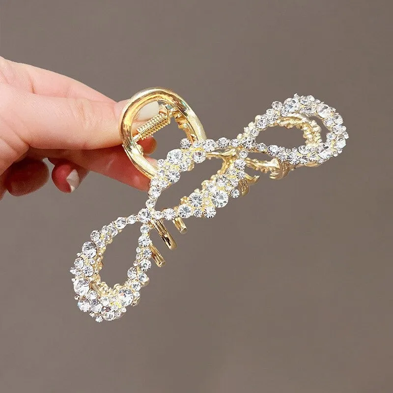 Luxury Rhinestones and Pearls Elegant Hair Claw Clip Collection