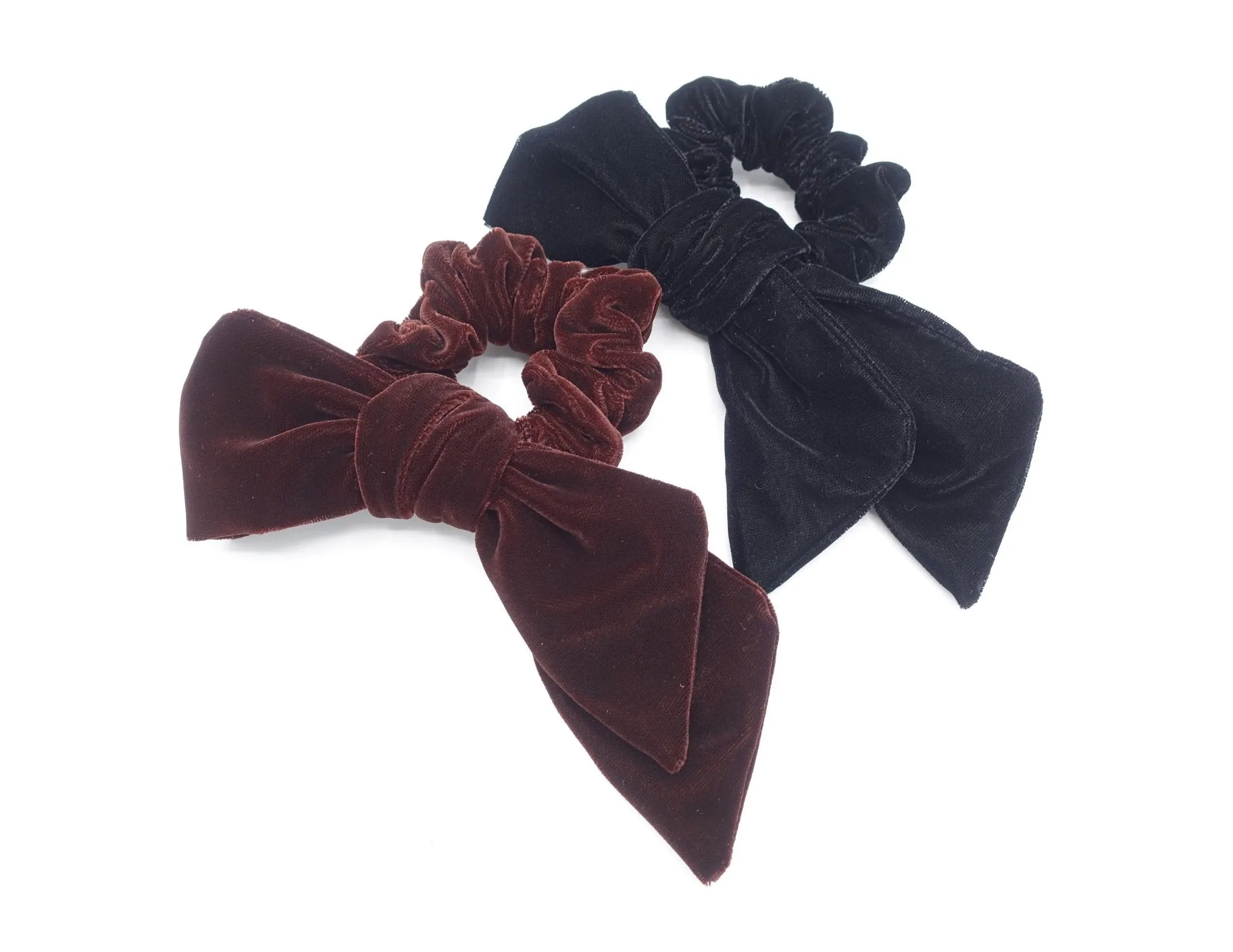 luxury velvet folding bow knot scrunchies