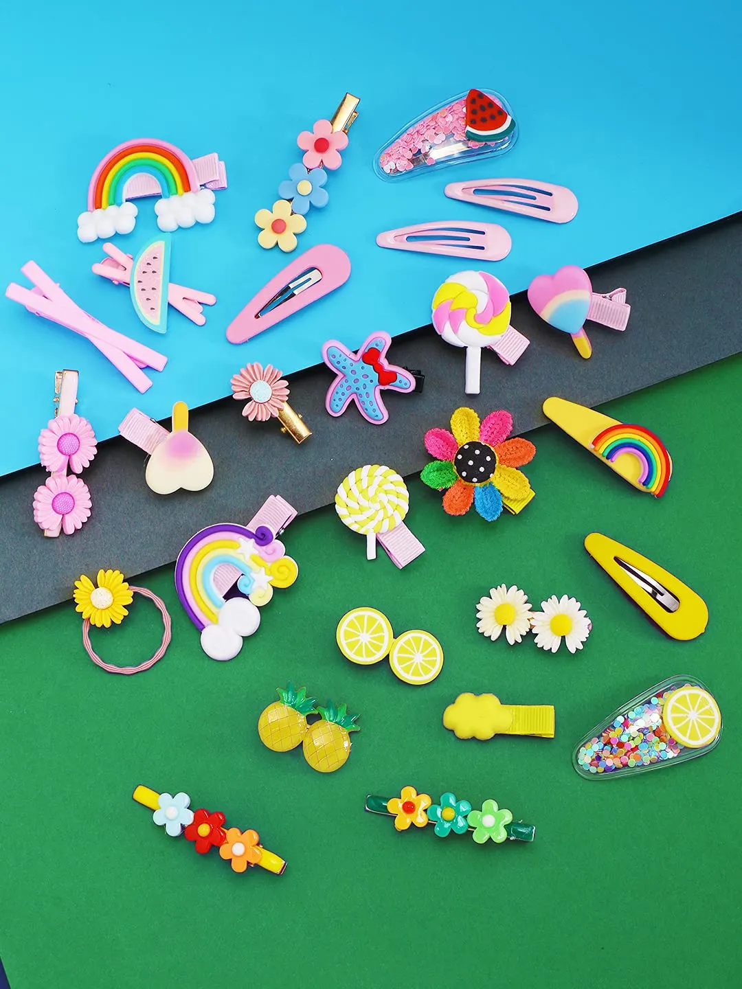 Melbees by Yellow Chimes Hair Clips for Girls Kids Hair Clip Hair Accessories For Girls Cute Characters Pretty Tiny Hair Clips for Baby Girls 28 Pcs Pink Alligator Clips for Hair Baby Hair Clips