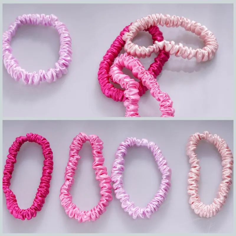 Mini silk hair ties Sweet Girls - 4 Pack - dropshipping