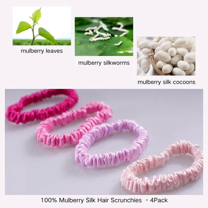 Mini silk hair ties Sweet Girls - 4 Pack - dropshipping