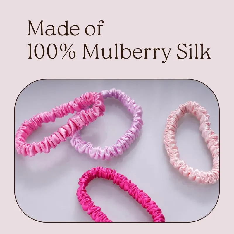 Mini silk hair ties Sweet Girls - 4 Pack - dropshipping