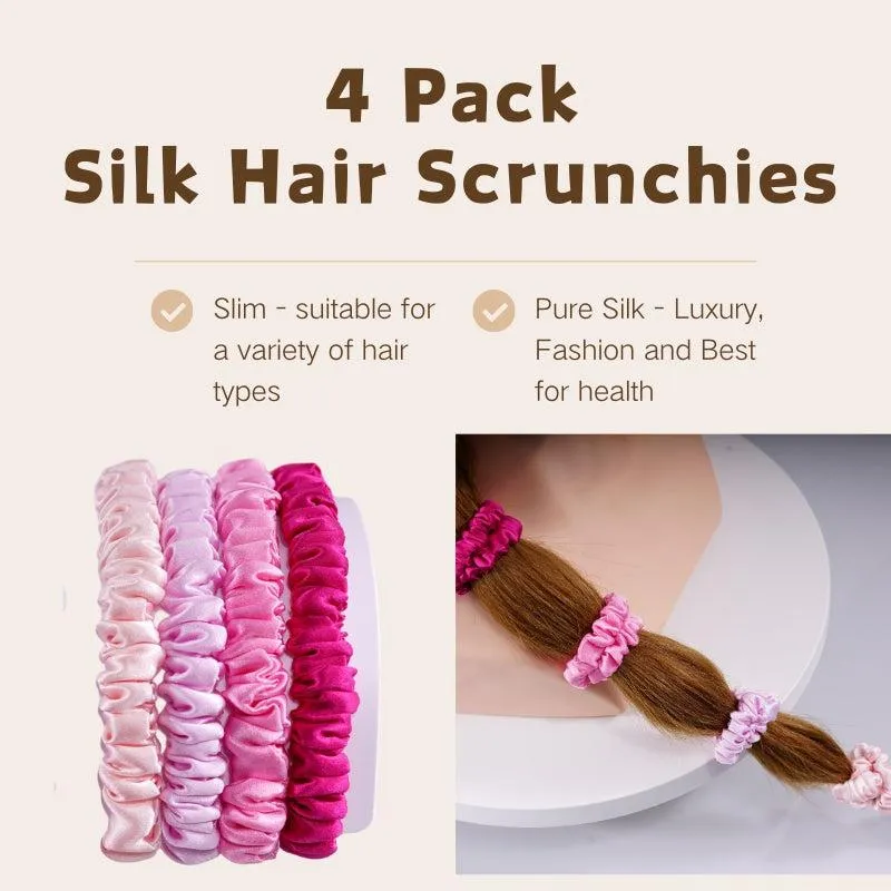 Mini silk hair ties Sweet Girls - 4 Pack - dropshipping