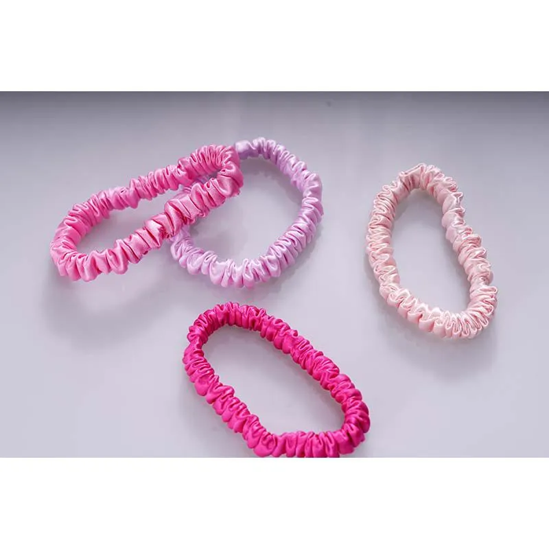 Mini silk hair ties Sweet Girls - 4 Pack - dropshipping