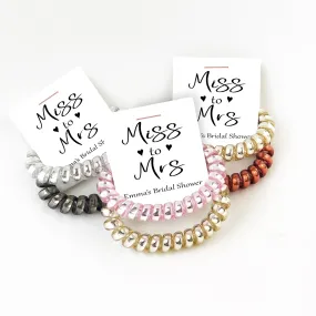 Miss to Mrs Bridal Shower Favors, Spiral Hair Ties