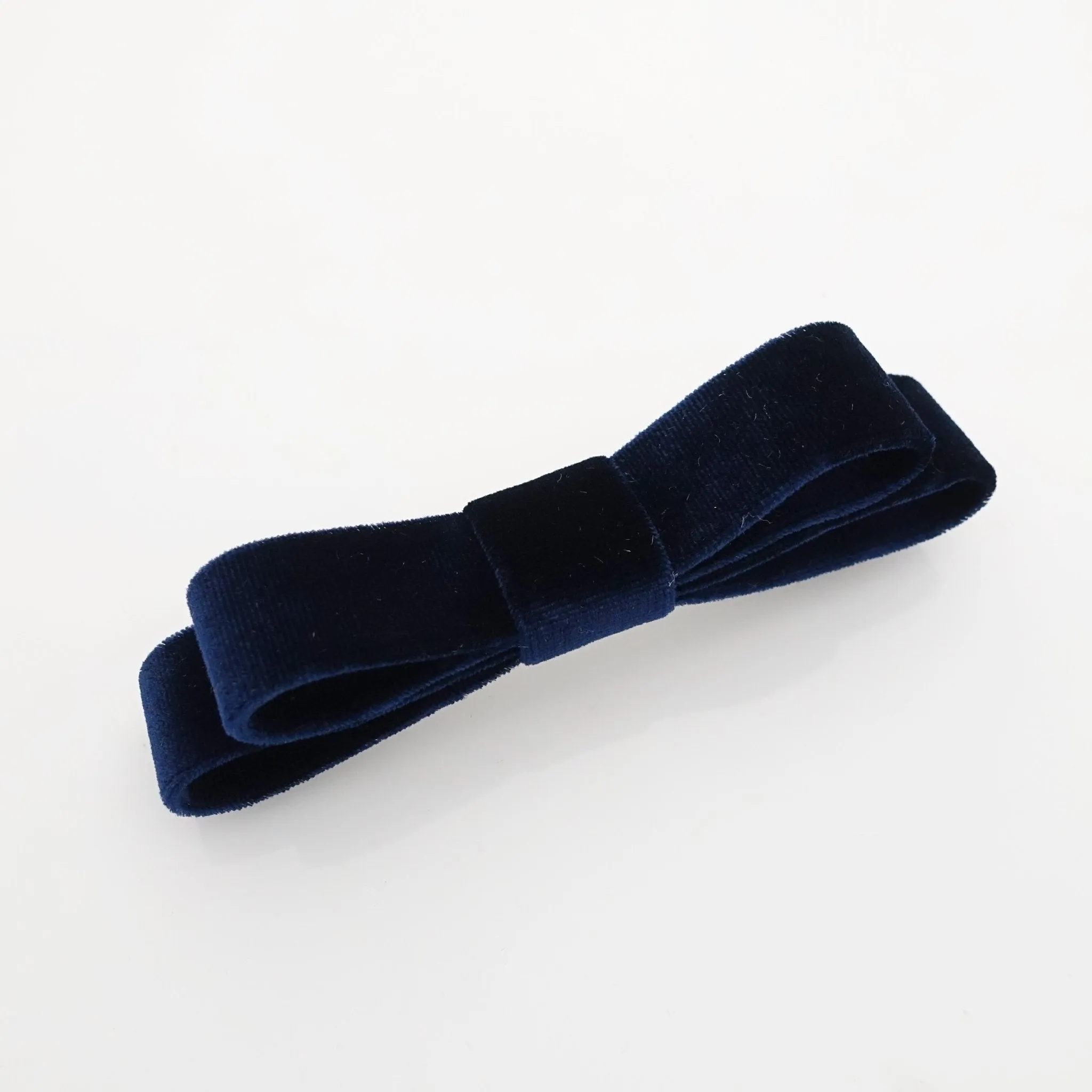 narrow flat velvet bow french bow barrette