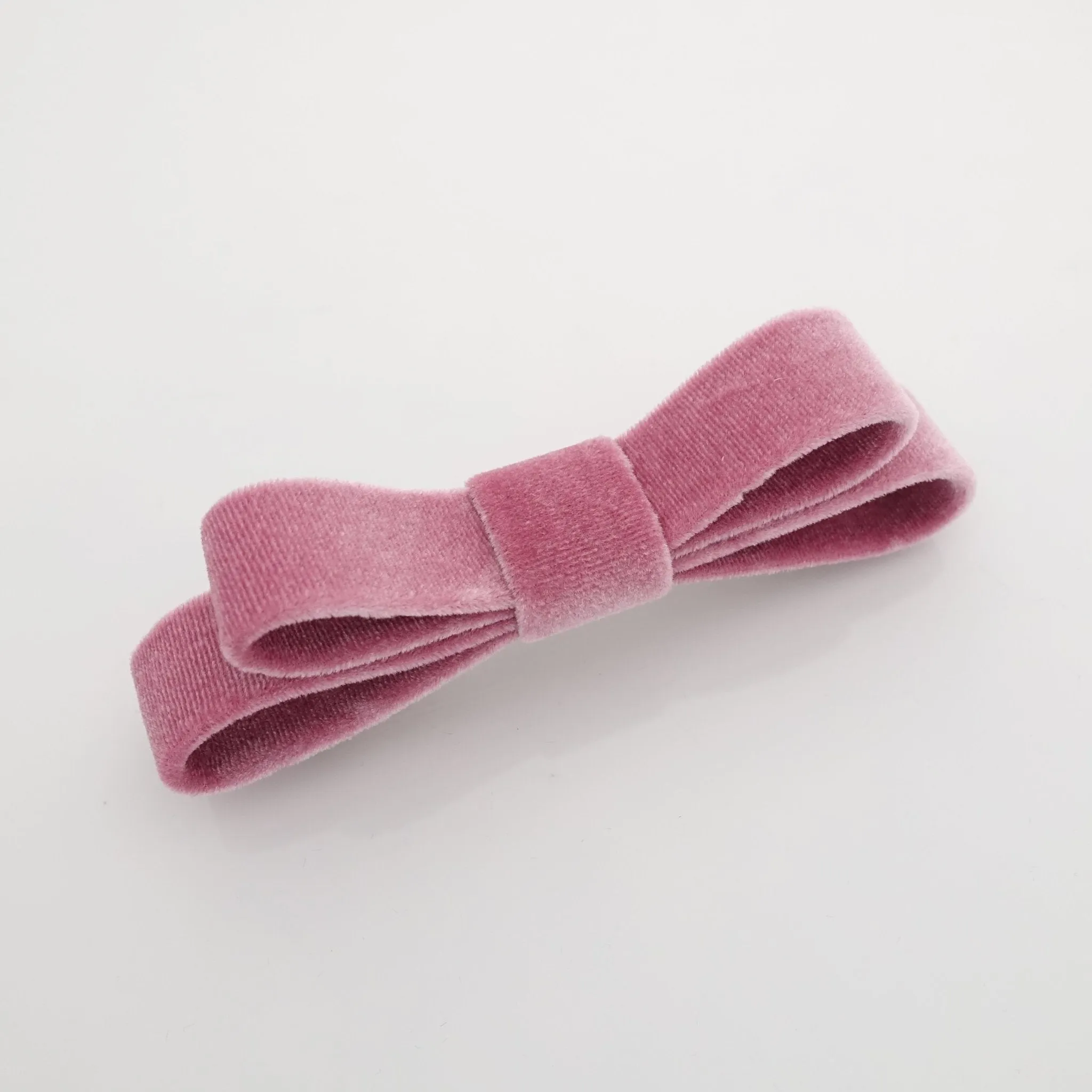 narrow flat velvet bow french bow barrette