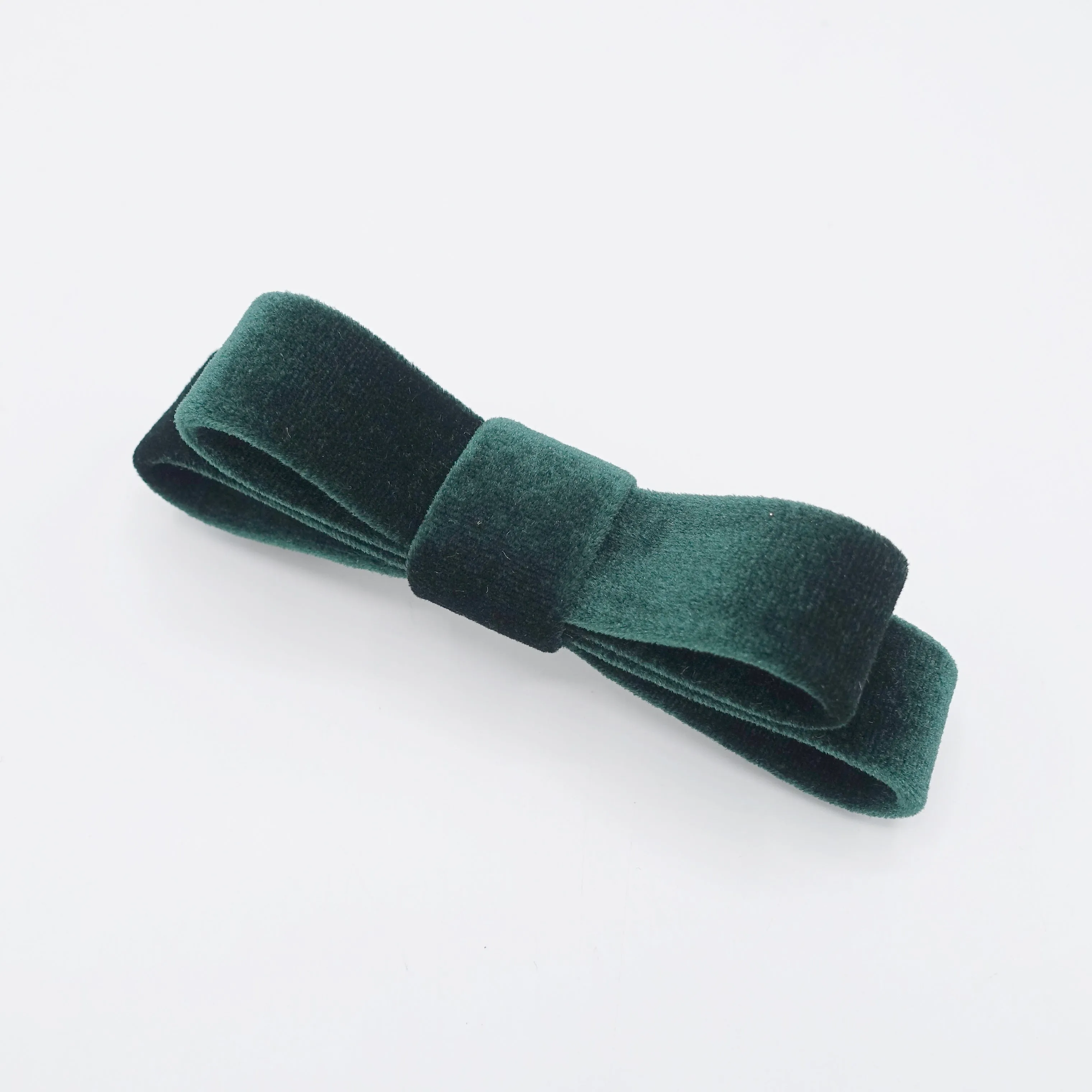 narrow flat velvet bow french bow barrette