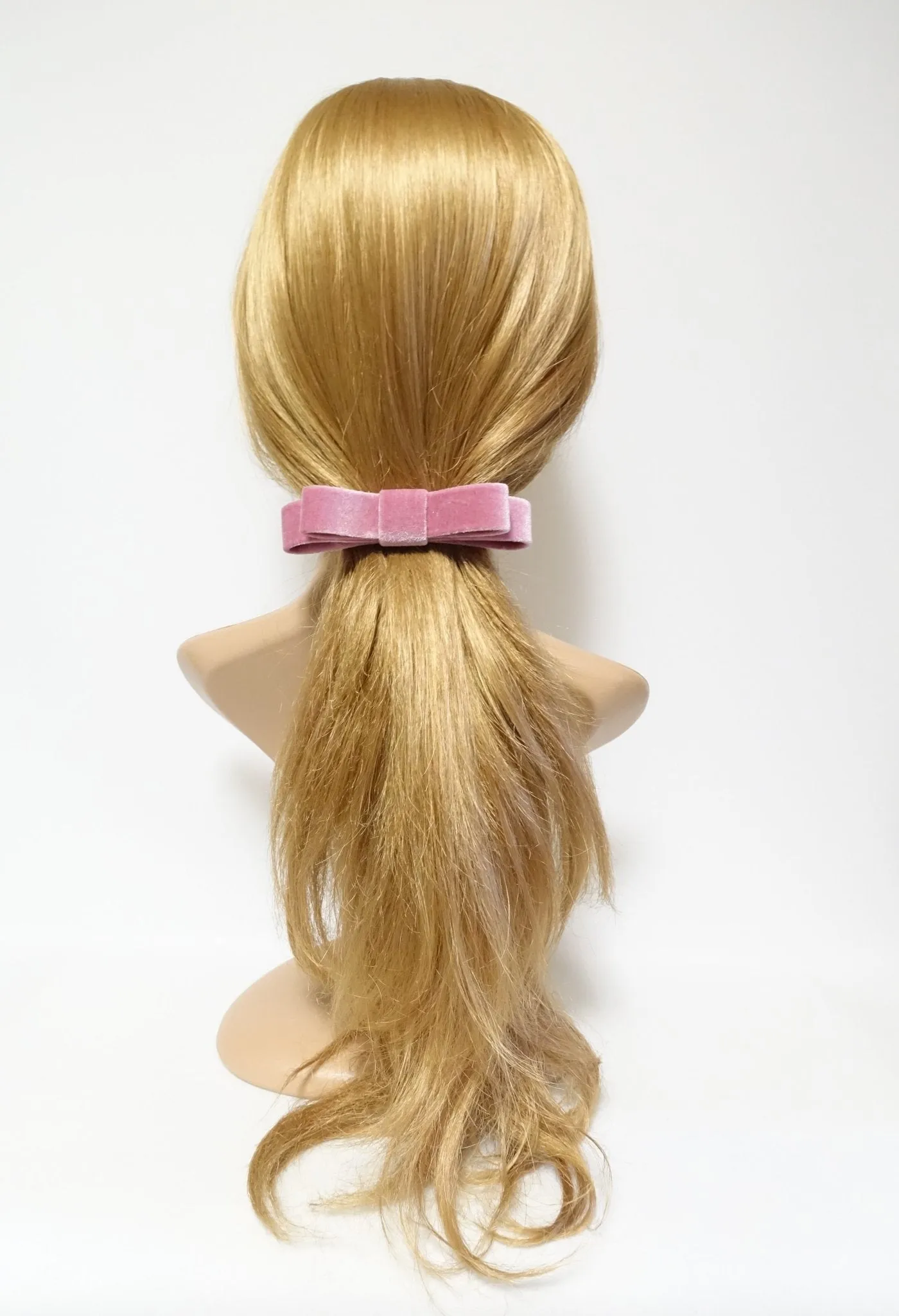 narrow flat velvet bow french bow barrette