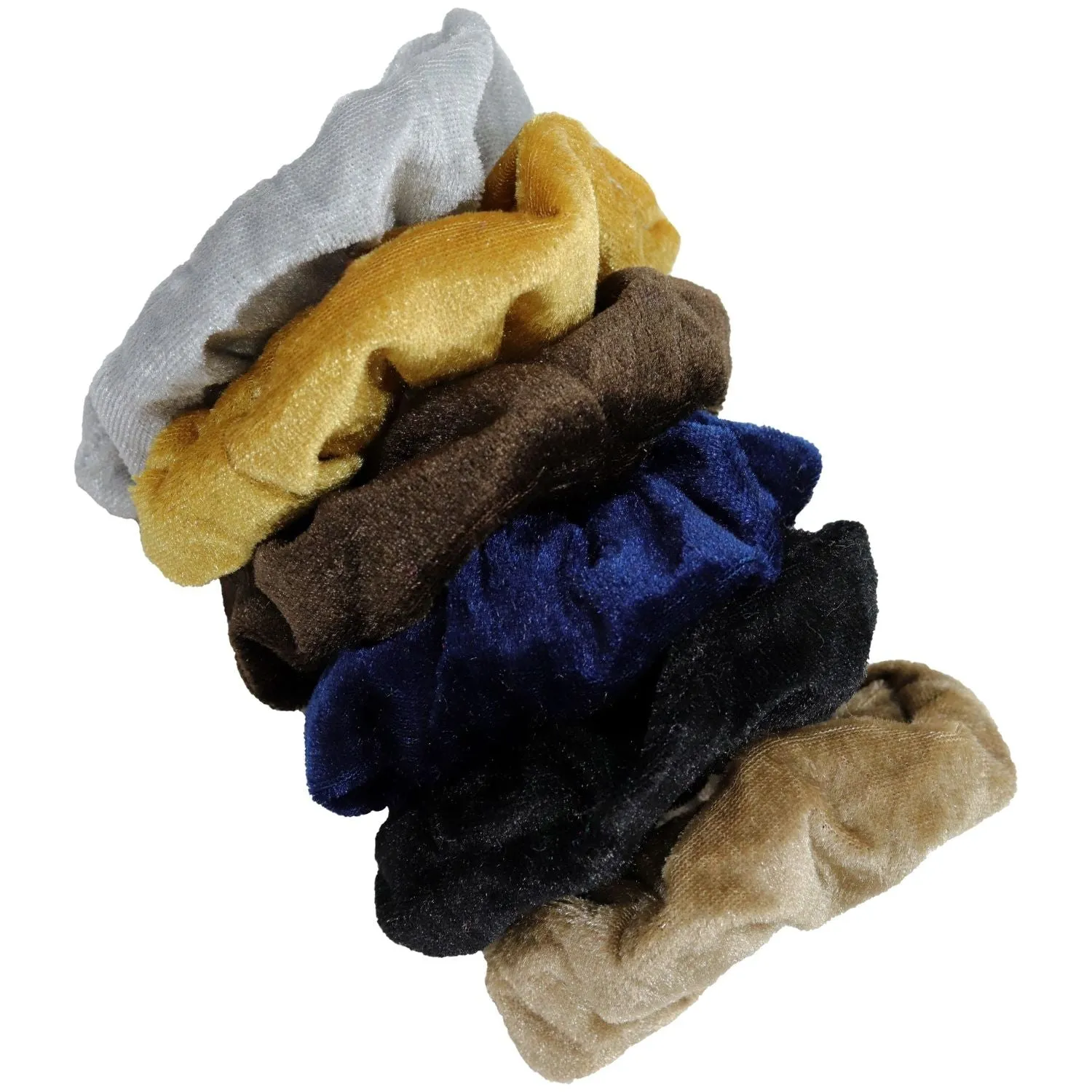 Neutral Velvet Scrunchies - 12 Pack