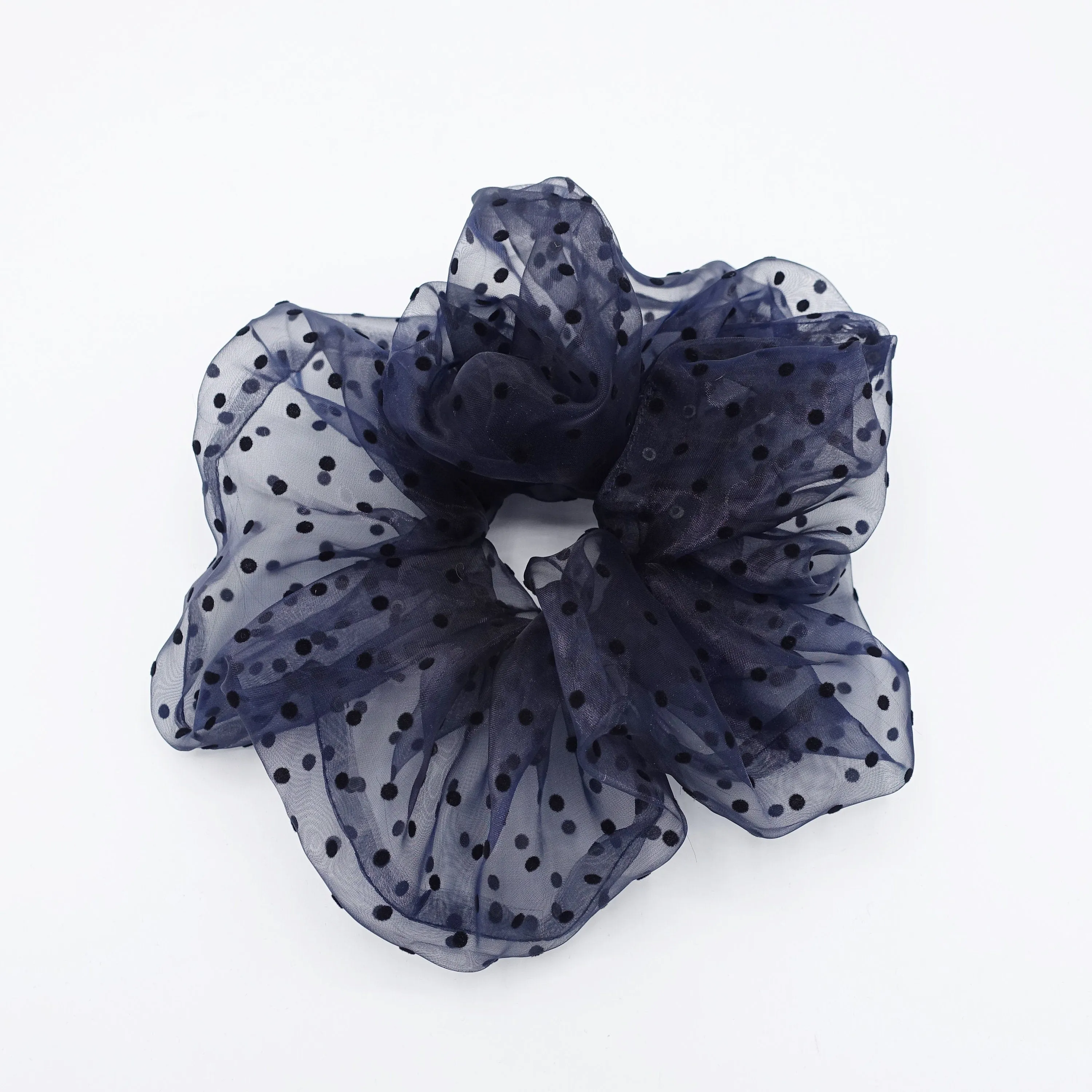 organza scrunchies velvet dot hair elastic scrunchie for women