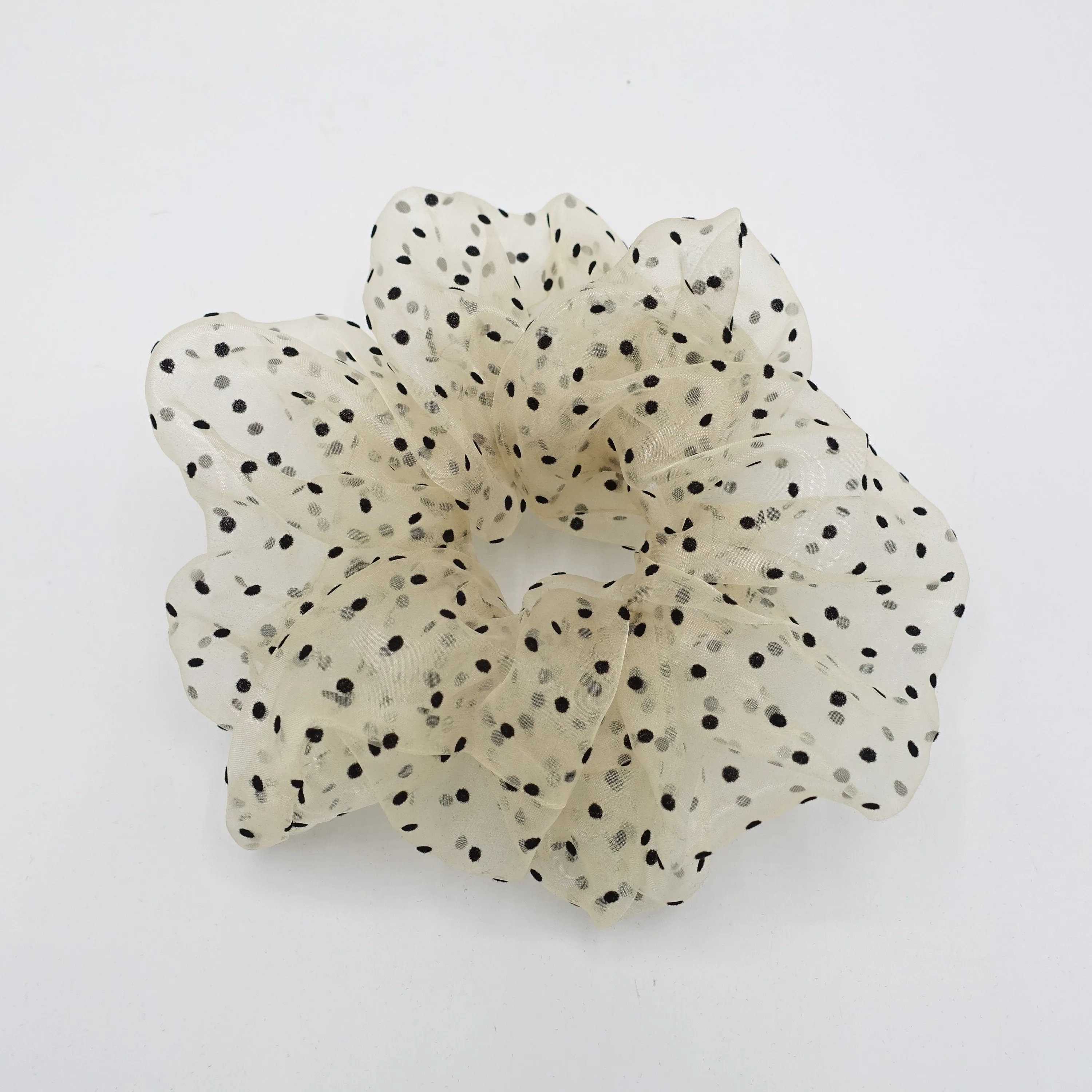 organza scrunchies velvet dot hair elastic scrunchie for women