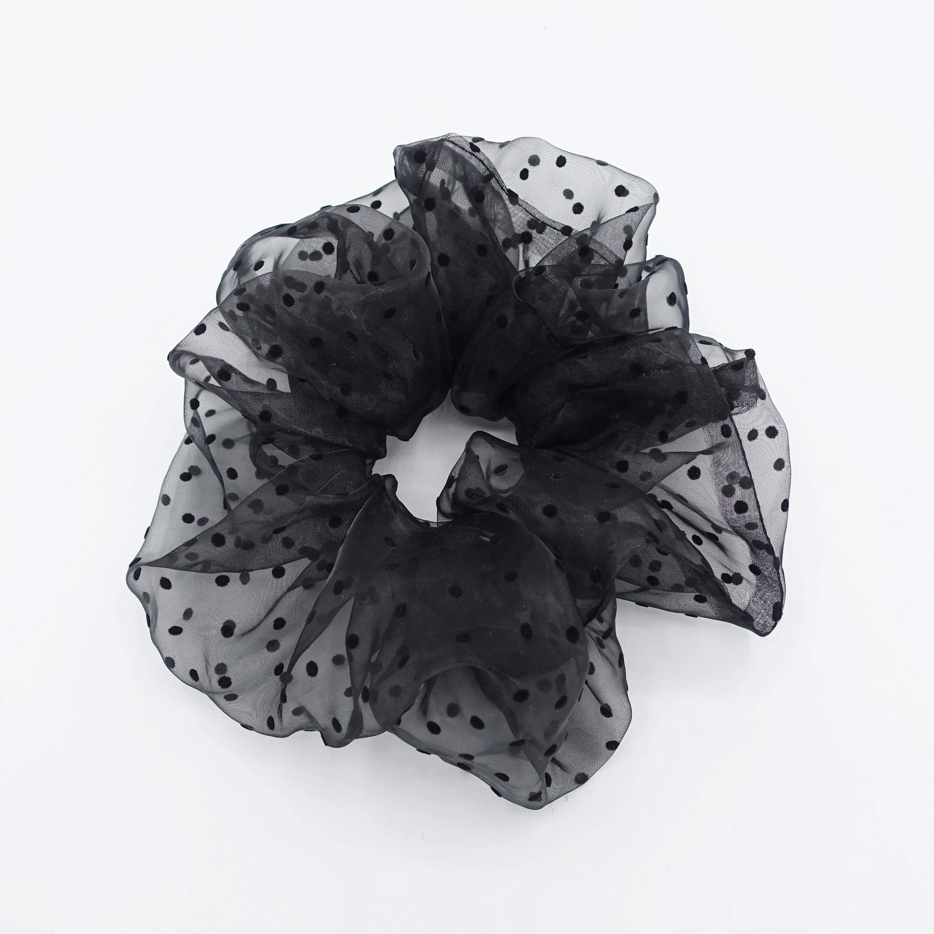 organza scrunchies velvet dot hair elastic scrunchie for women