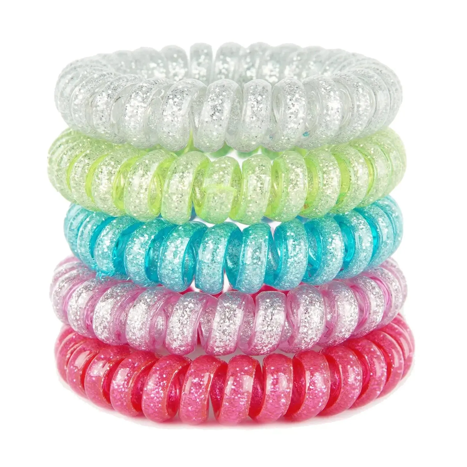 Pack Of 5 Large Wonder Bobbles Spiral Hair Tie Accessory