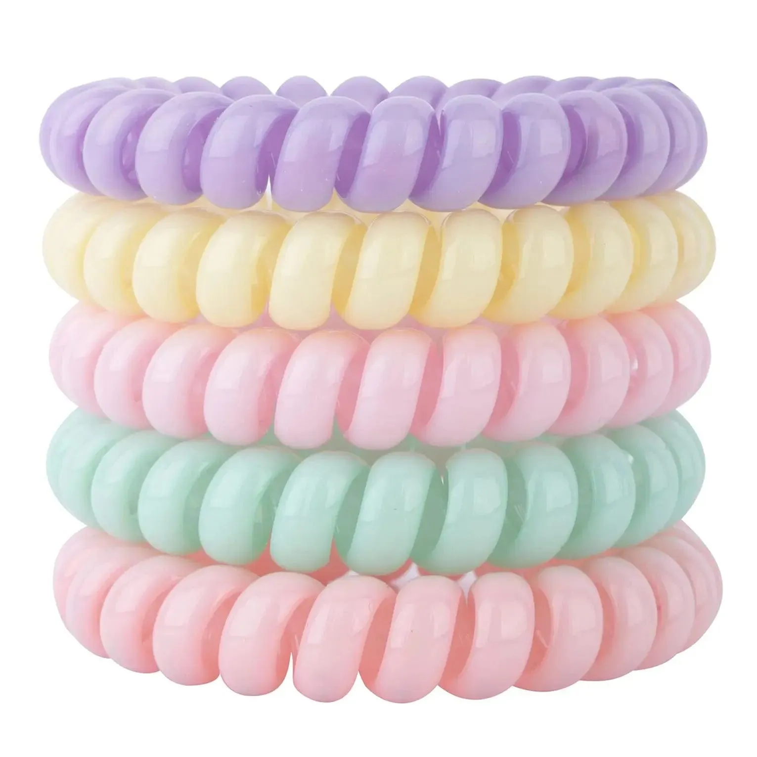 Pack Of 5 Large Wonder Bobbles Spiral Hair Tie Accessory