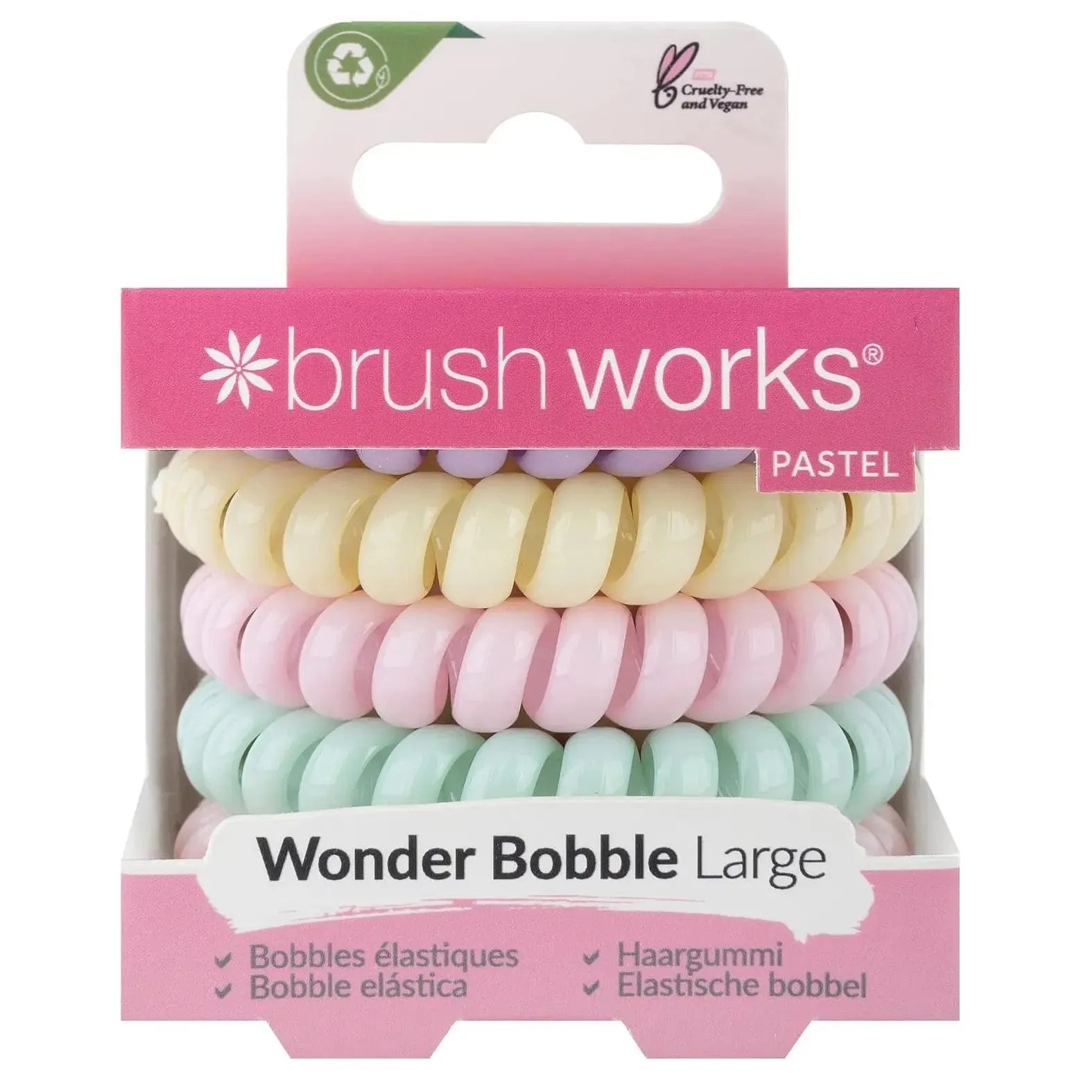 Pack Of 5 Large Wonder Bobbles Spiral Hair Tie Accessory