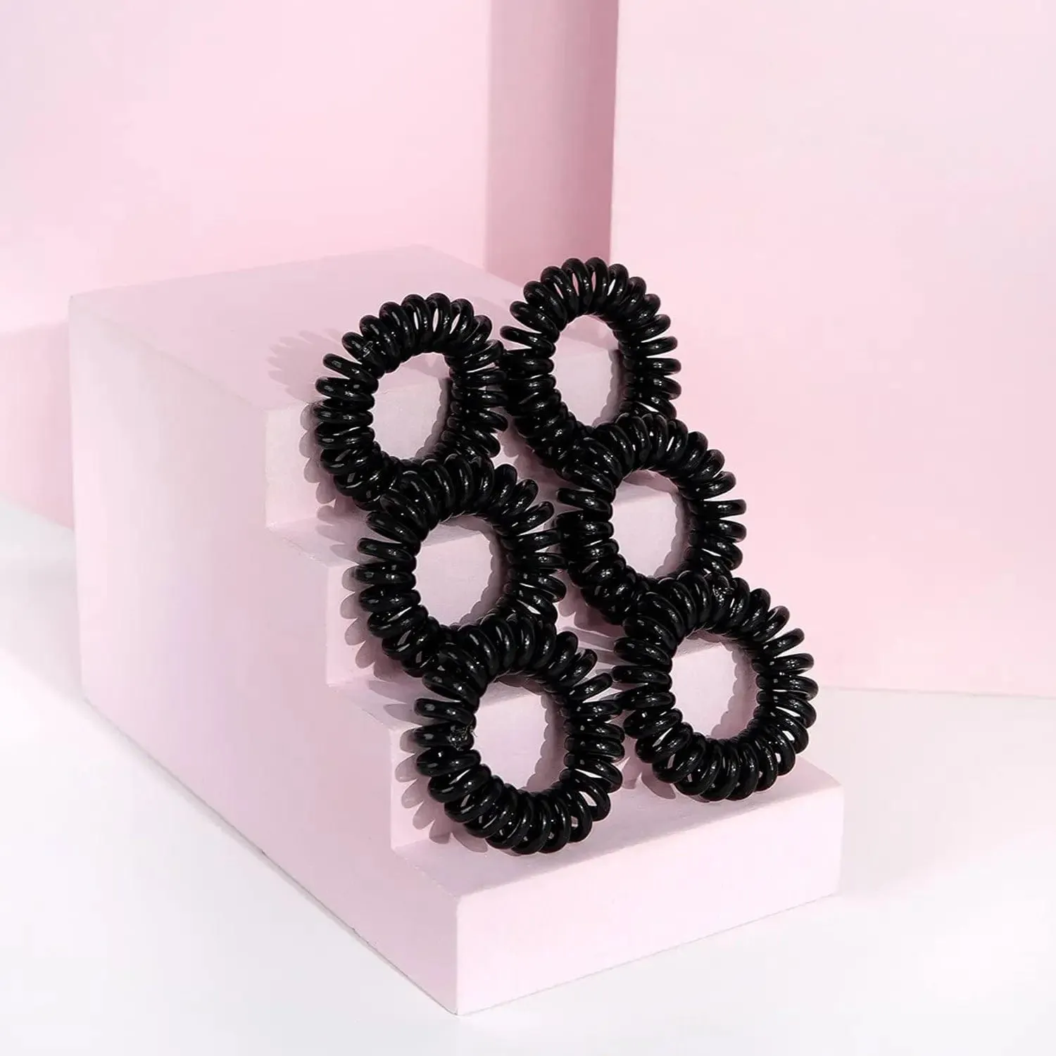 Pack Of 6 Wonder Bobbles Black Elastic Tie Hair Accessory