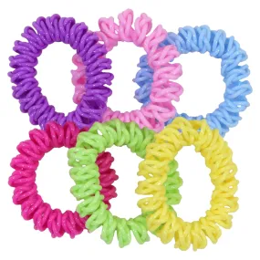 Pastel Spiral Hair Ties - 6 Pack