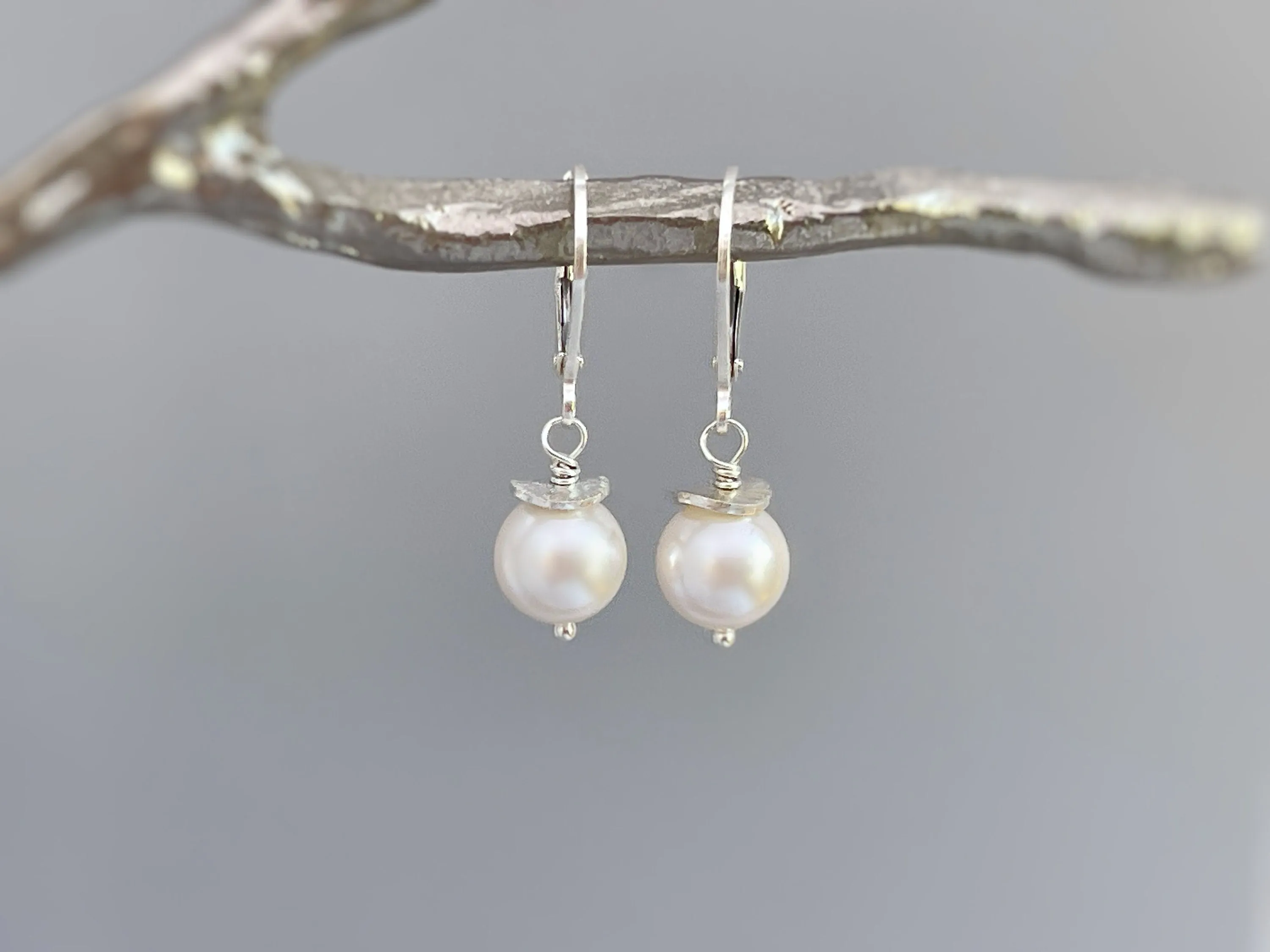 Pearl Earrings dangle Sterling Silver 14k Gold Fill Minimalist, modern pearl jewelry