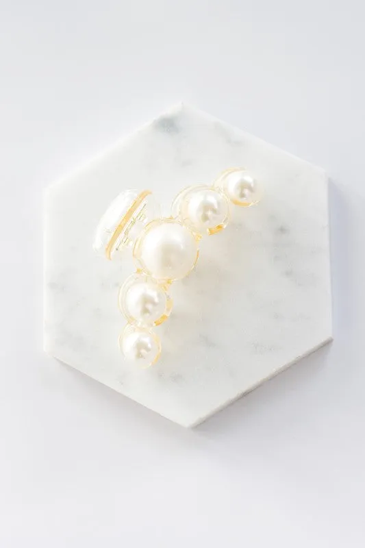 Pearl Hair Claw Clip Set - 2PK