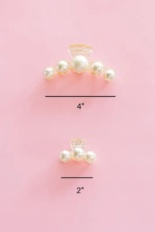 Pearl Hair Claw Clip Set - 2PK