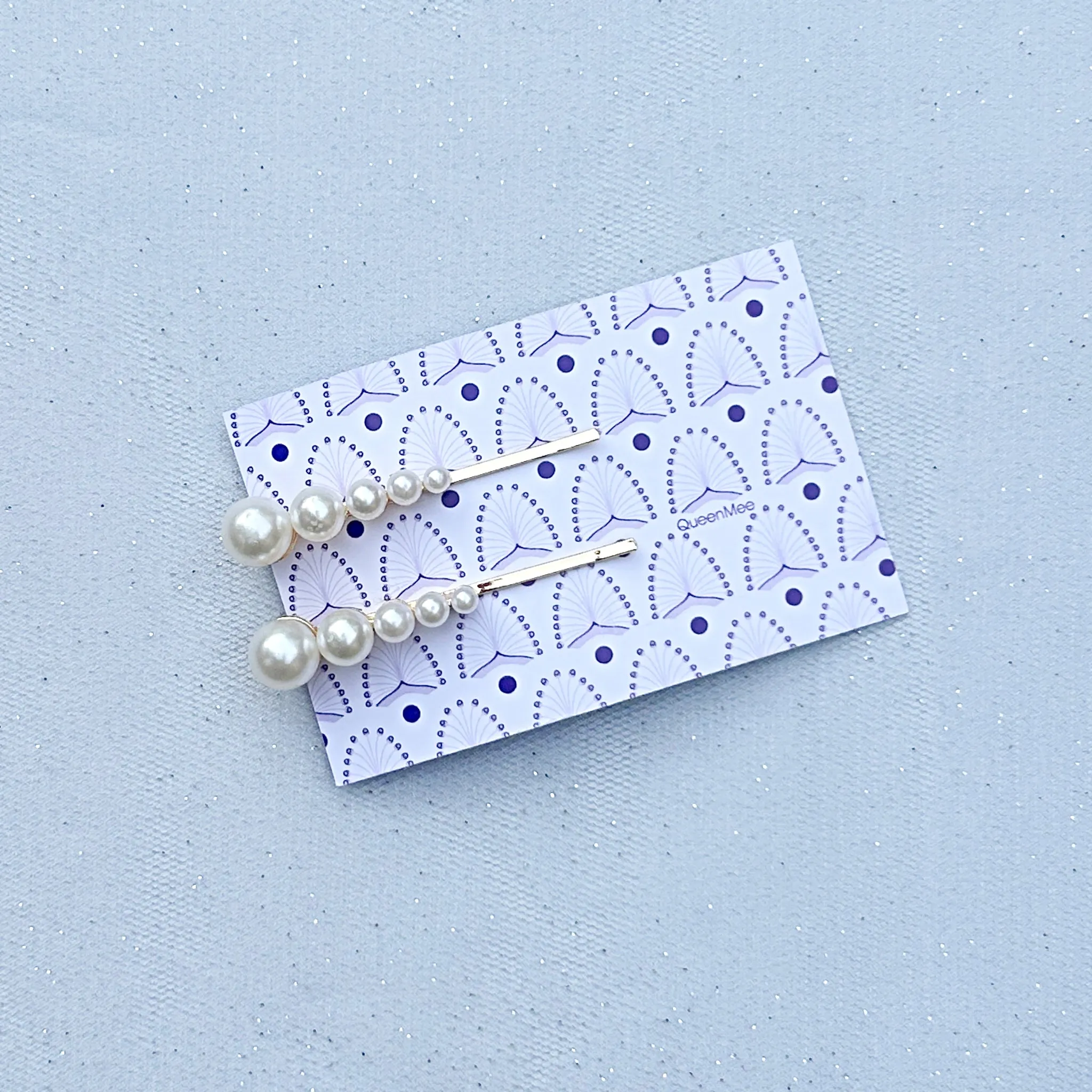 Pearl Hair Slides Small Set of 2