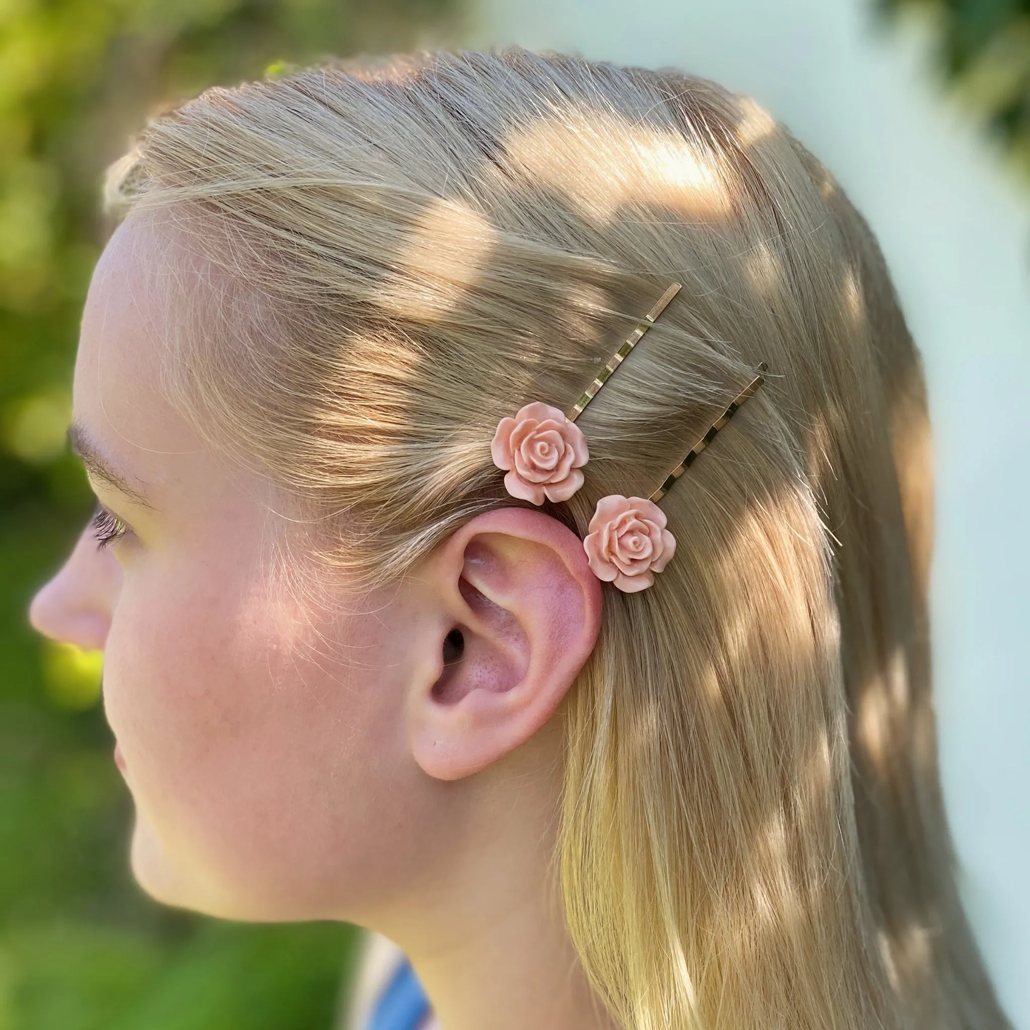 Pink Slides Rose Hair Clip