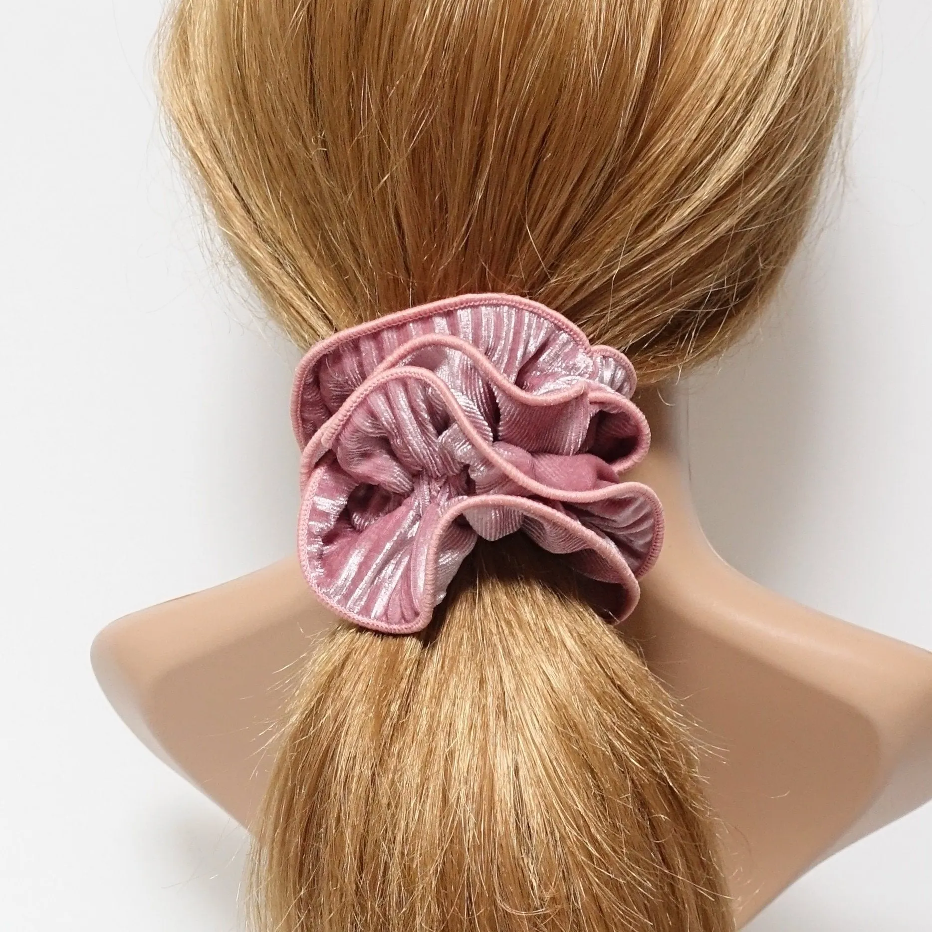 pleated velvet hair scrunchies pretty hair accessory hair elastic scrunchie for women