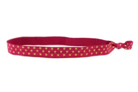 Polka Dots Maroon Gold Elastic Headband (SKU 6012 HB)