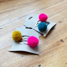 Pom Pom Hair Clips