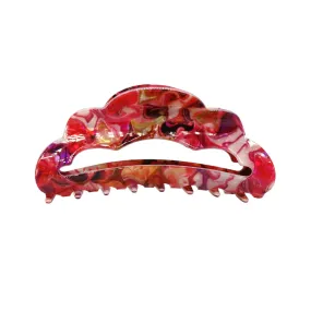 POM Red Acrylic Scalloped Hair Claw