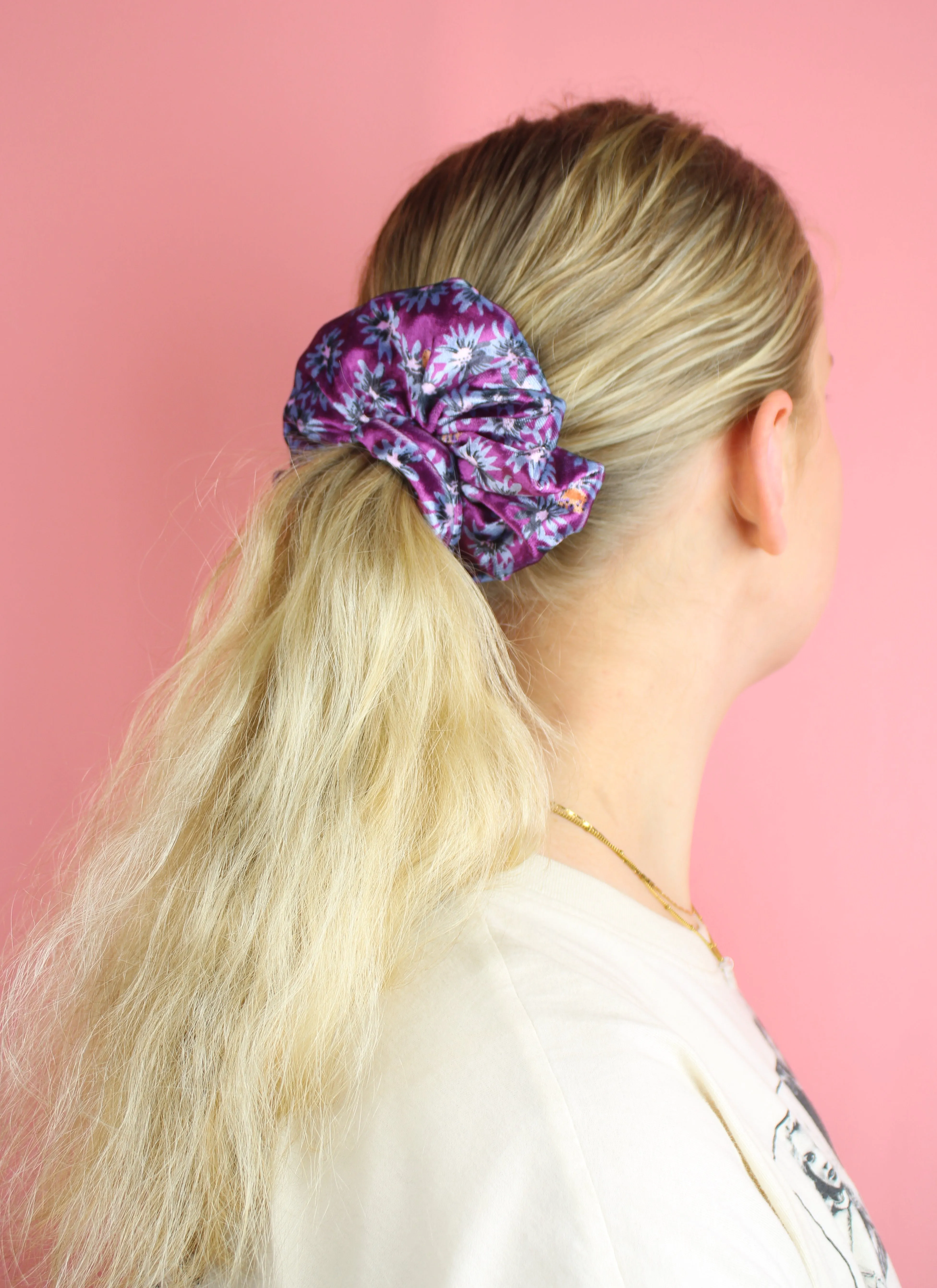 Purple Bloom Scrunchie