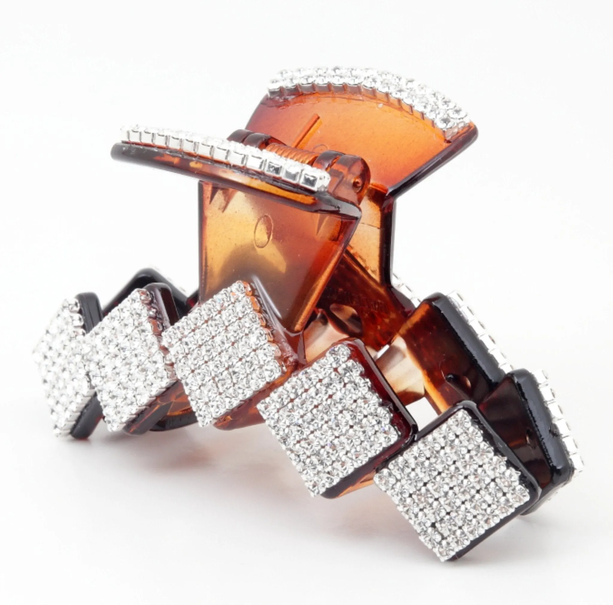 Quadrangle Block connection rhinestone decorative  hair jaw claw  Series-25