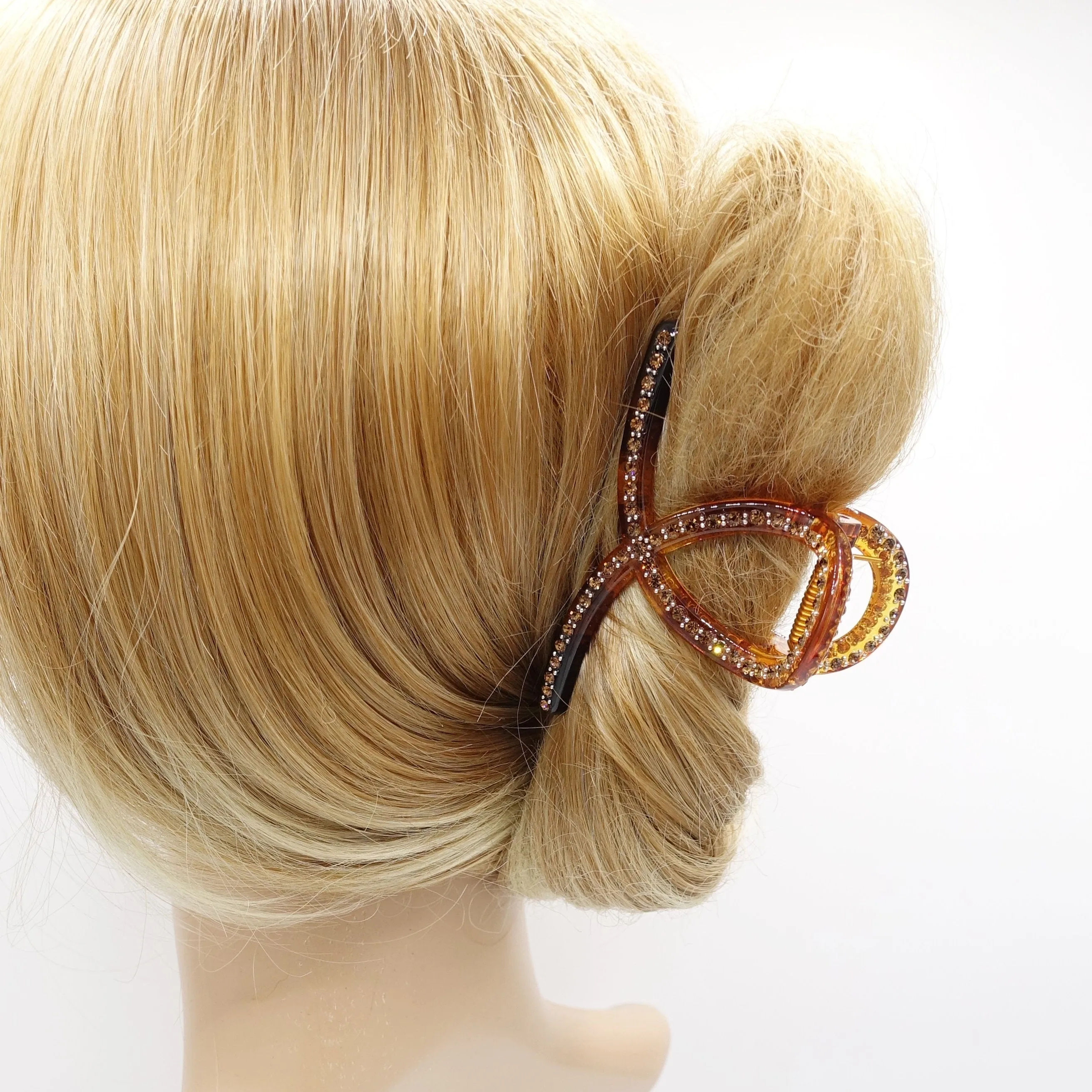 Rhinestoe ribbon hair claw, bling hair accessory for women