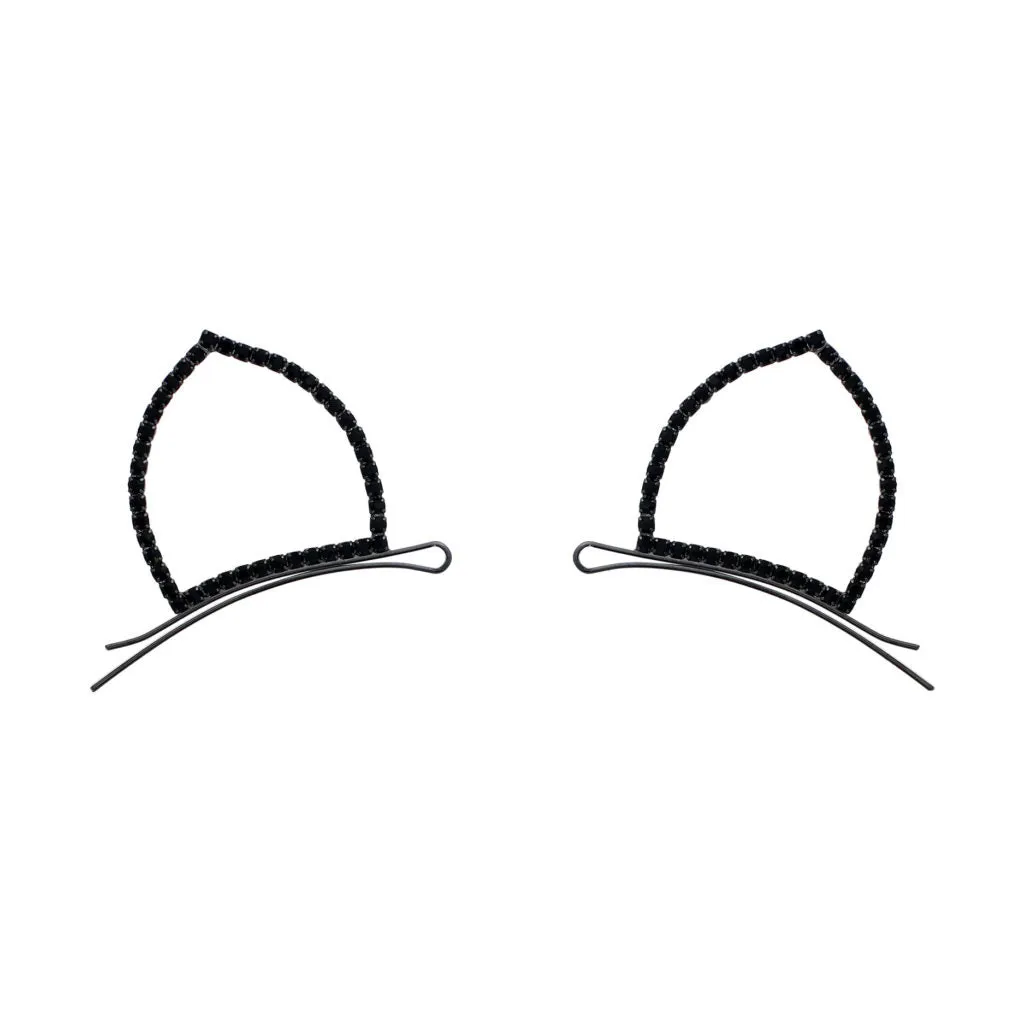 Rhinestone Cat Ear Clips