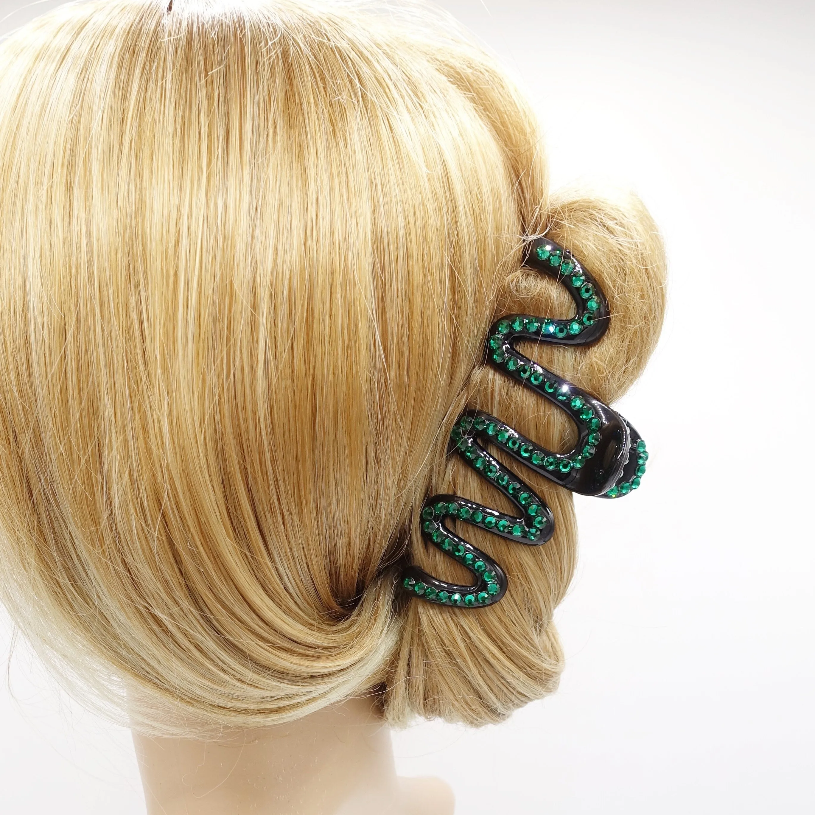 rhinestone hair claw, wave hair claw, bling hair accessory for women