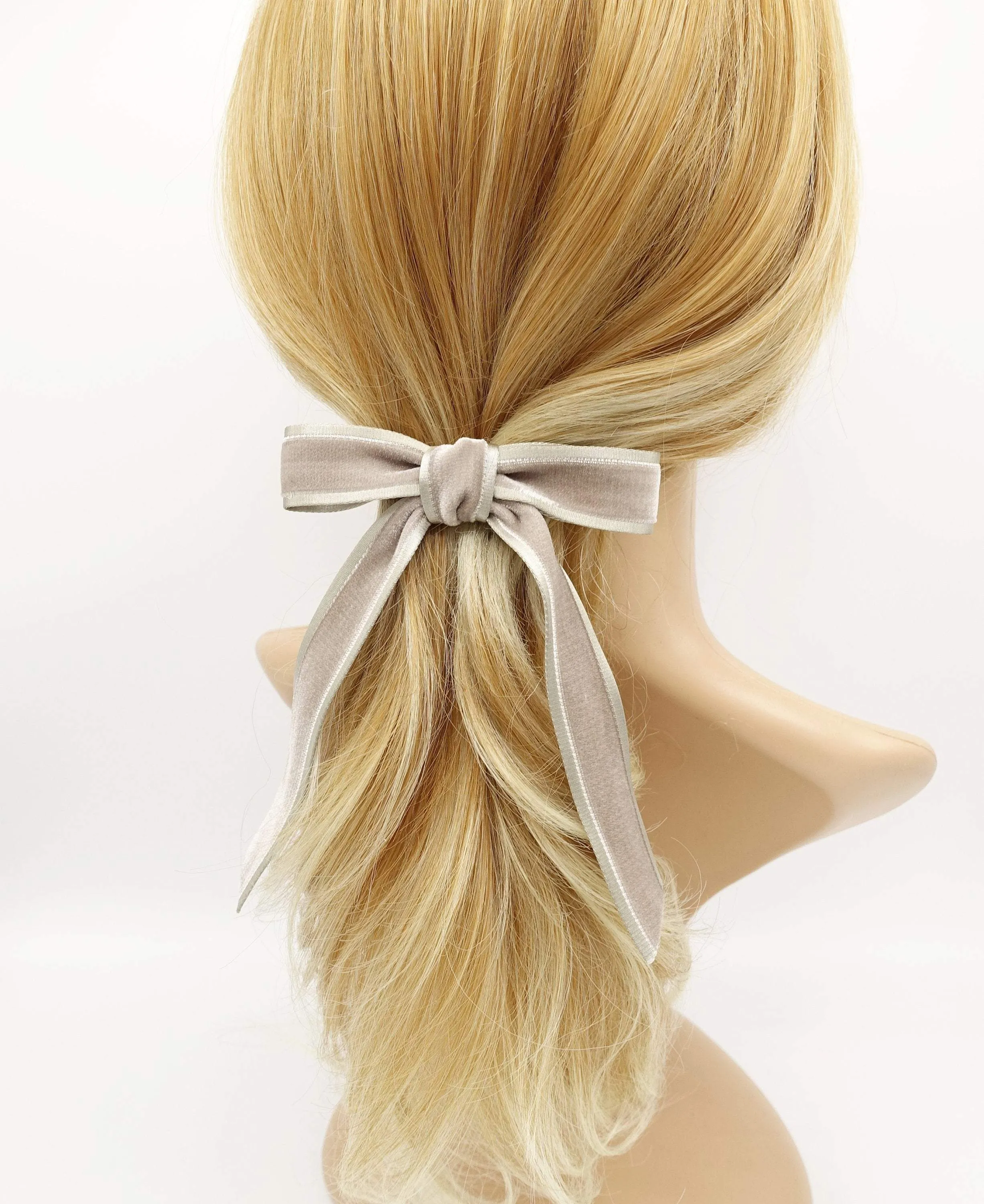 satin edge velvet hair bow