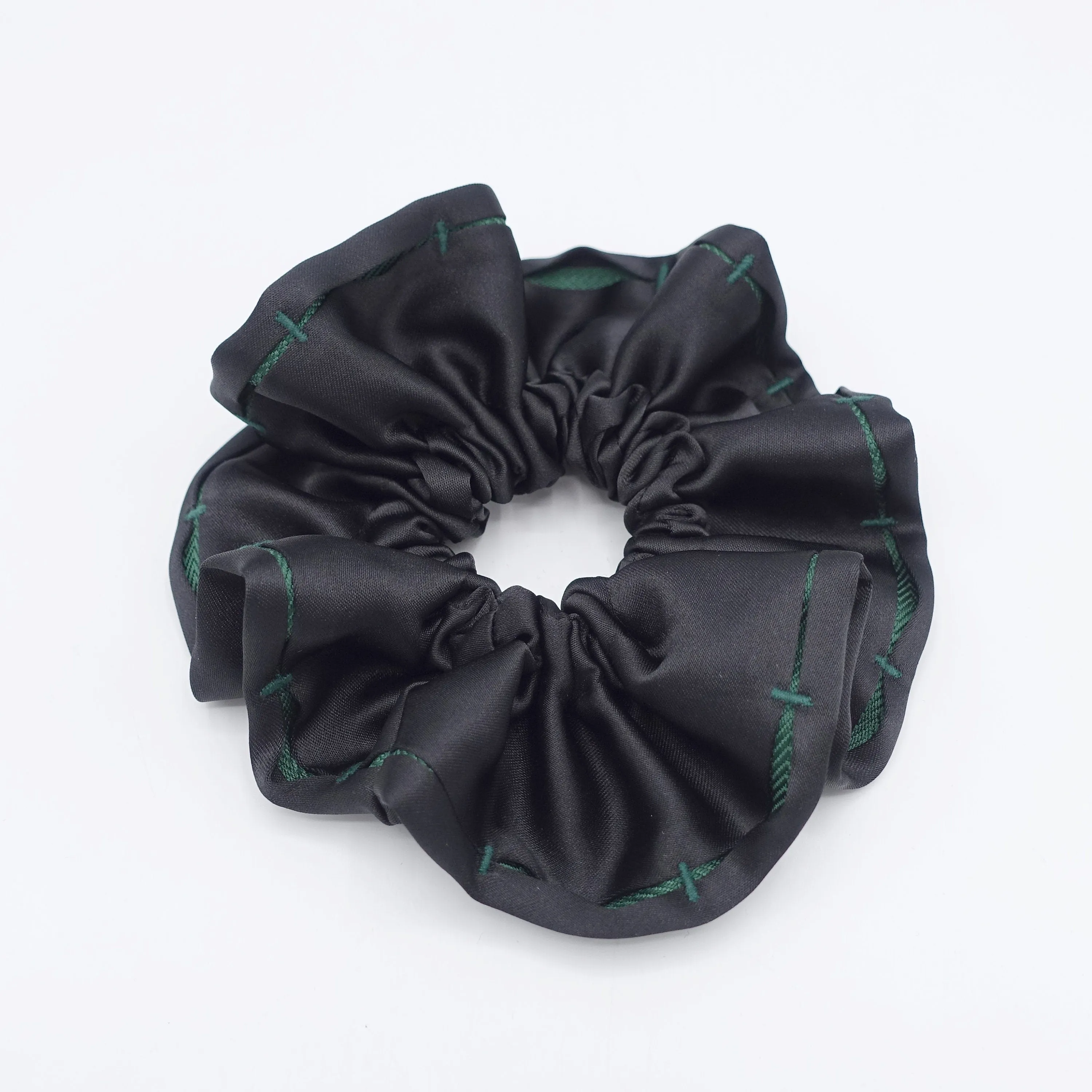 satin stitch scrunchies, black scrunchies for women