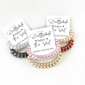 Scottsdale Before The Veil Bachelorette Party Favors, Scottsdale Bachelorette, Spiral Hair Ties